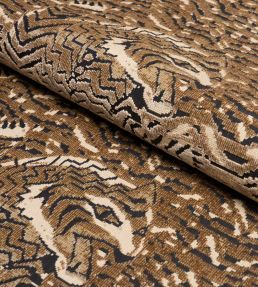 Tigress Velvet Fabric by Schumacher Champagne