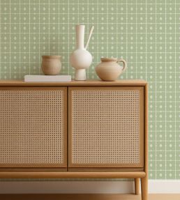 Tiles Wallpaper by Scion Pea Green