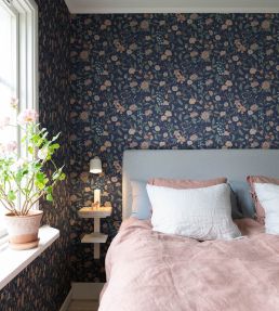 Till Karin Wallpaper by Sandberg Midnight Blue