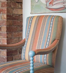 Tilton Stripe Fabric by Ian Sanderson Hollyhock