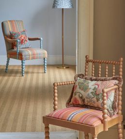 Tilton Stripe Fabric by Ian Sanderson Hollyhock