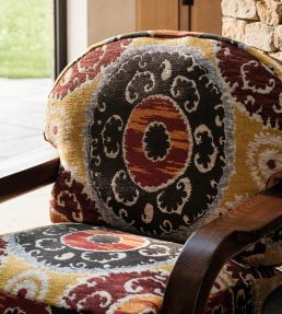 Timour Fabric by Osborne & Little Charcoal/Brick