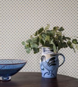 Tiny Flower Wallpaper by Langelid Von Bromssen Faded Denim