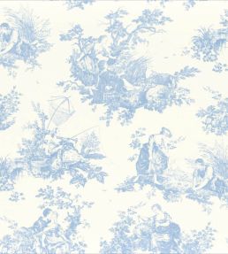 Tissu Scene D'ete Fabric by Camengo Bleu Porcelaine
