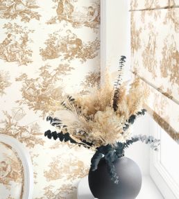 Tissu Scene D'ete Fabric by Camengo Camel