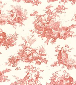 Tissu Scene D'ete Fabric by Camengo Rouge Carmin
