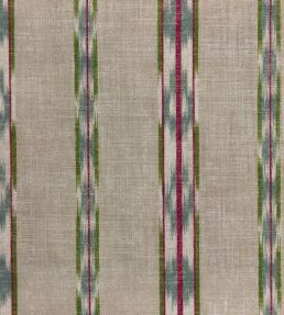 Ikat Stripe Fabric by Titley and Marr Chartreuse & Rose