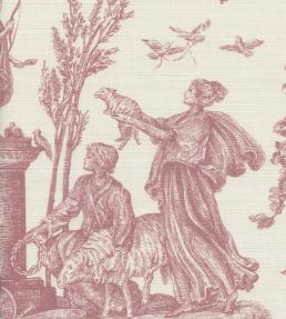 Toile Baptiste Fabric by Lewis & Wood Cerise