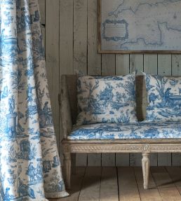 Toile Baptiste Fabric by Lewis & Wood Marron