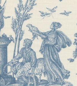 Toile Baptiste Fabric by Lewis & Wood Ciel