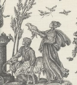 Toile Baptiste Fabric by Lewis & Wood Douce Noir