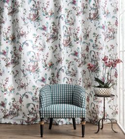 Toile Chinoise Fabric by Nina Campbell Peach