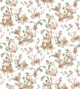 Toile Chinoise Fabric by Nina Campbell Peach