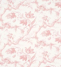 Toile De Fleurs Wallpaper by Schumacher Pink