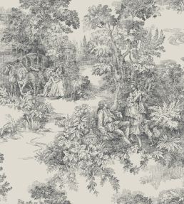 Toile de Jouy Wallpaper by Borastapeter Black
