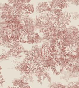 Toile de Jouy Wallpaper by Borastapeter Burgundy
