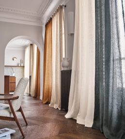 Topaze Fabric by Casamance Orange Brulee