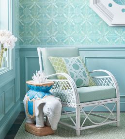 Tortuga Batik Wallpaper by Thibaut Navy