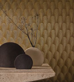 Tourmaline Wallpaper by Casamance Dore Fonce