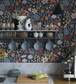 Tradgarden Wallpaper by Borastapeter Blue