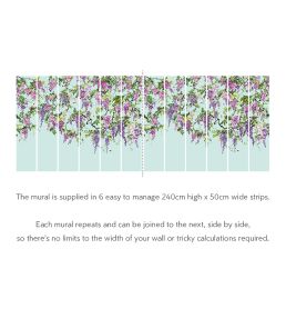 Trailing Wisteria Mural by Ohpopsi Amethyst & Sky