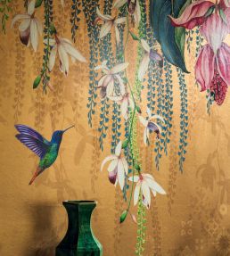 Trailing Orchid Wallpaper by Osborne & Little Metallic Gold