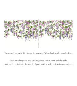 Trailing Wisteria Mural by Ohpopsi Amethyst