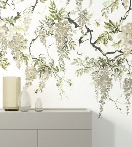 Trailing Wisteria Mural by Ohpopsi Linen & Stone