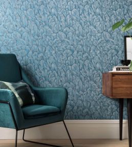 Tranquil Wallpaper by 1838 Wallcoverings Lagoon