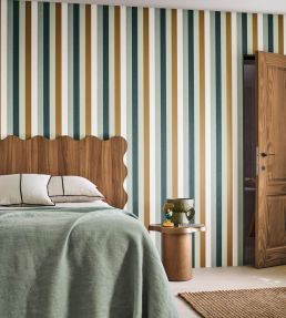 Transat Wallpaper by Casamance Marine/Corail