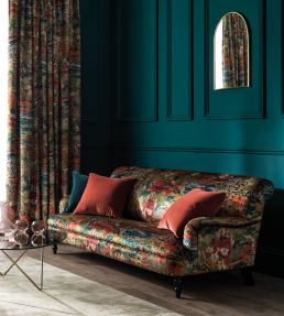 Trebah Velvet Fabric by Osborne & Little Red