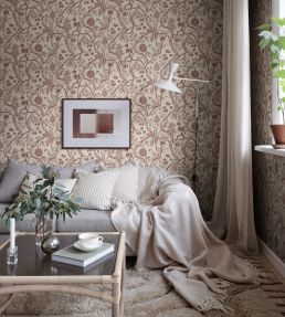 Tree of Life Wallpaper by Sandberg Burgundy