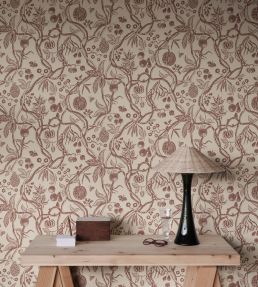 Tree of Life Wallpaper by Sandberg Burgundy