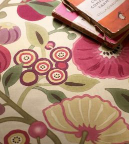 Tree Poppy Fabric by Sanderson Red/Plum