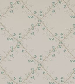 Trefoil Trellis Wallpaper by Colefax and Fowler Aqua