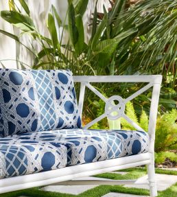 Trelliage Fabric by Thibaut Cornflower and Clover
