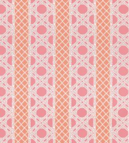 Trelliage Fabric by Thibaut Peony and Coral