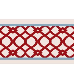 Trellis Border 8cm Wallpaper by Parker & Jules Raspberry