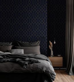 Trellis Wallpaper by Coordonne Ultramarine