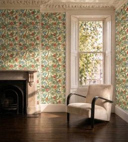Trellis Wallpaper by Morris & Co Sage/Rose