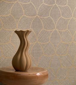 Tressana Wallpaper by Casamance Celadon/Dore