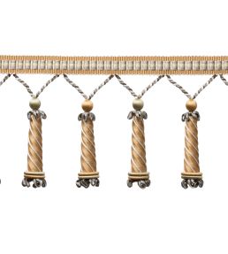 Trianon Carved Beaded Fringe Trimming by Samuel & Sons Citrine