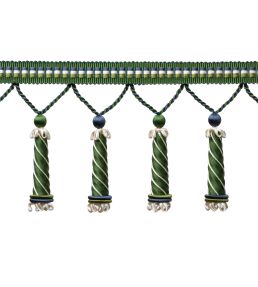 Trianon Carved Beaded Fringe Trimming by Samuel & Sons Emerald