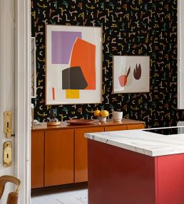 Tribal Tongue Wallpaper by Tres Tintas Black