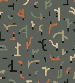 Tribal Tongue Wallpaper by Tres Tintas Blue