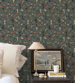 Tribal Tongue Wallpaper by Tres Tintas Blue