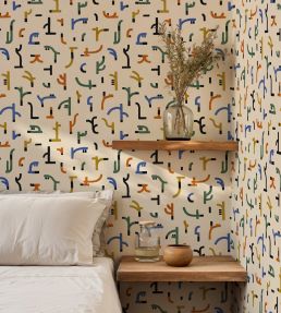 Tribal Tongue Wallpaper by Tres Tintas White