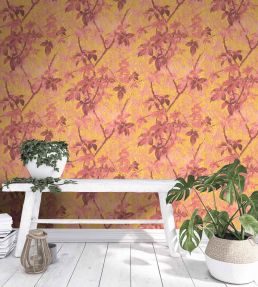 Tropic Wallpaper by Woodchip & Magnolia Sunset Orange