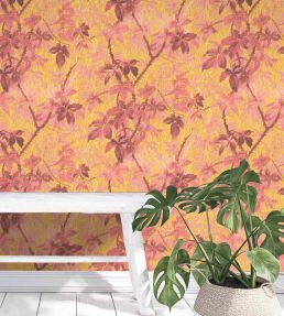 Tropic Wallpaper by Woodchip & Magnolia Sunset Orange