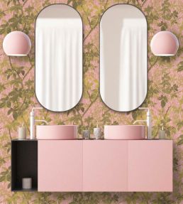 Tropic Wallpaper by Woodchip & Magnolia Sunset Pink